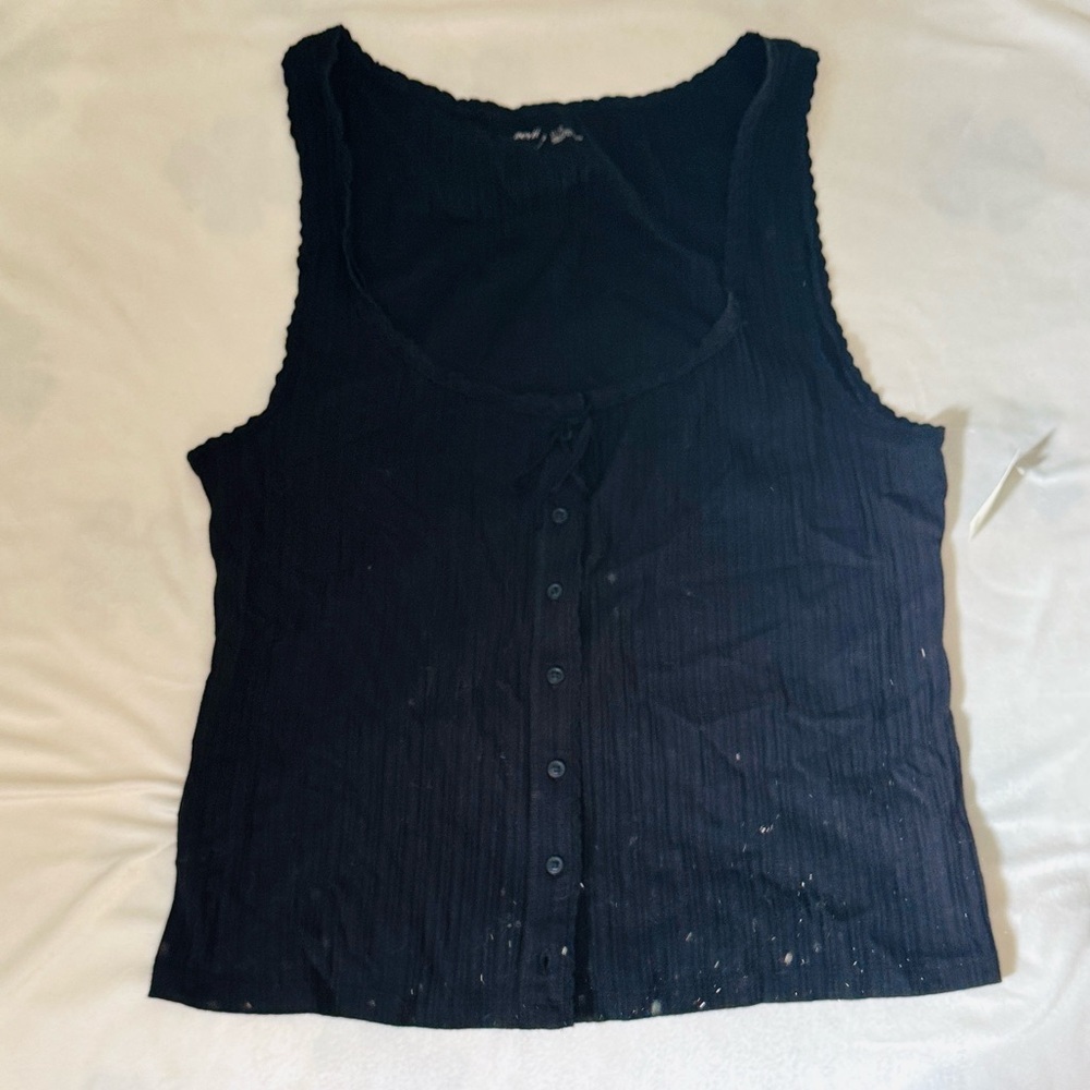 Aerie NWT button down lace trim tank top